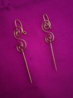 Handmade Brass Spiral Earrings & Hair Pins - Image 4