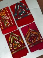 Hand work Kantha Stitch Blouse Piece Red for Ladies - Image 4
