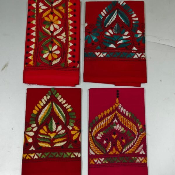 Hand work Kantha Stitch Blouse Piece Red for Ladies