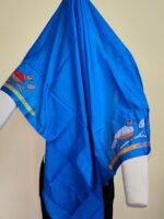 Silk Kantha Stitch Blouse Piece – Peacock & Leaf Motif Design - Image 4