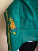 Silk Kantha Blouse Piece – Peacock & Leaf Motif Design - Image 4