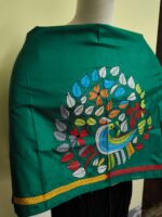 Silk Kantha Blouse Piece – Peacock & Leaf Motif Design - Image 7