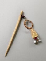 Handmade Palm Leaf Hair Pin with Decorative Danglers - Image 3