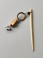 Handmade Palm Leaf Hair Pin with Decorative Danglers - Image 2