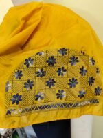 Pure Silk Kantha Stitch Blouse Piece (yellow) - Image 5