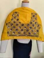 Pure Silk Kantha Stitch Blouse Piece (yellow) - Image 6