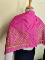 Pure Silk Kantha Stitch Blouse Piece (pink ) - Image 2