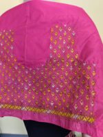 Pure Silk Kantha Stitch Blouse Piece (pink ) - Image 4
