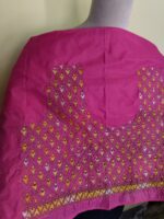 Pure Silk Kantha Stitch Blouse Piece (pink ) - Image 5
