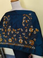 Pure Silk Kantha Stitch Blouse Piece (Peacock color) - Image 6