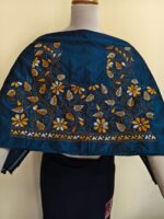 Pure Silk Kantha Stitch Blouse Piece (Peacock color) - Image 7
