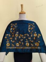 Pure Silk Kantha Stitch Blouse Piece (Peacock color)