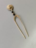 Antique Style Brass Hair Pin (Handcraft with black Beads) - Image 2