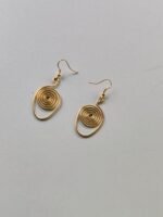 Handcrafted Brass Spiral Earrings – Minimalist Boho Style - Image 2