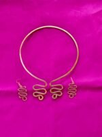 Handcrafted Brass Necklace & Earrings Set – Modern Spiral Design