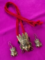 Handcrafted Dokra Brass Necklace & Earrings Set – Tribal Art Jewelry - Image 3