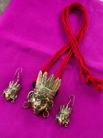 Handcrafted Dokra Brass Necklace & Earrings Set – Tribal Art Jewelry - Image 4