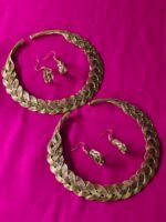 Tribal Brass Wire Braid Jewellery Set – Antique Gold Finish - Image 3