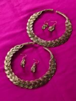 Tribal Brass Wire Braid Jewellery Set – Antique Gold Finish - Image 2