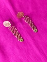 Hammered Disc & Zigzag Spiral Brass Earrings - Image 3