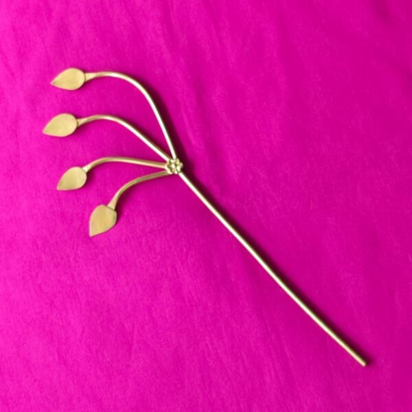 Handcrafted Brass Leaf Spray Hair Pin