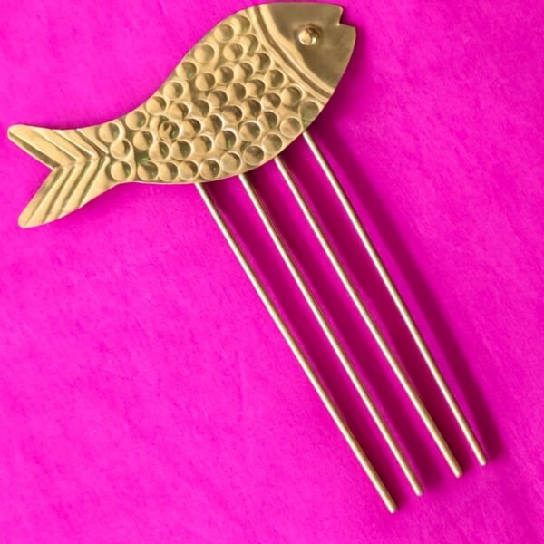 Handcrafted Brass Fish Hair Comb – 4-Prong