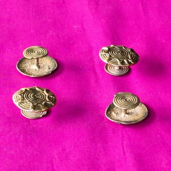Handmade Brass Buttons for Kurta and Jacket - Spiral Motif