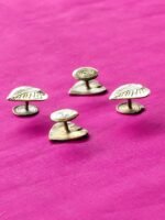 Dokra Brass Leaf & Spiral Shank Buttons – Set of 4 for Kurta and Jacket - Image 2