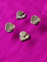 Dokra Brass Leaf & Spiral Shank Buttons – Set of 4 for Kurta and Jacket - Image 3