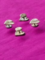 Dokra Brass Leaf & Spiral Shank Buttons – Set of 4 for Kurta and Jacket