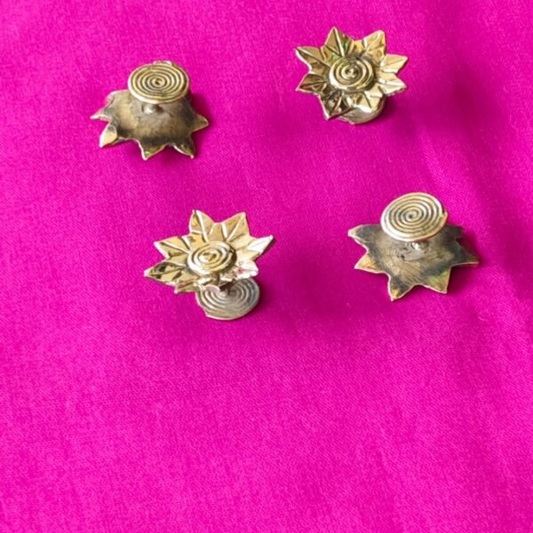 Handcast Brass Sunflower Buttons – Set of 4 for Kurta and Jacket