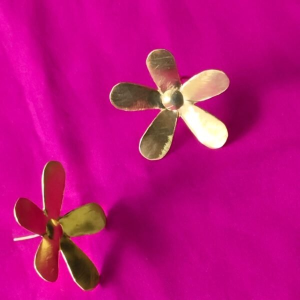 Petal Blossom Brass Earrings