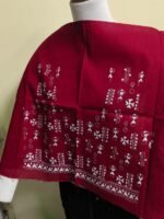 Cotton Kantha Stitch Blouse Material Maroon - Image 4