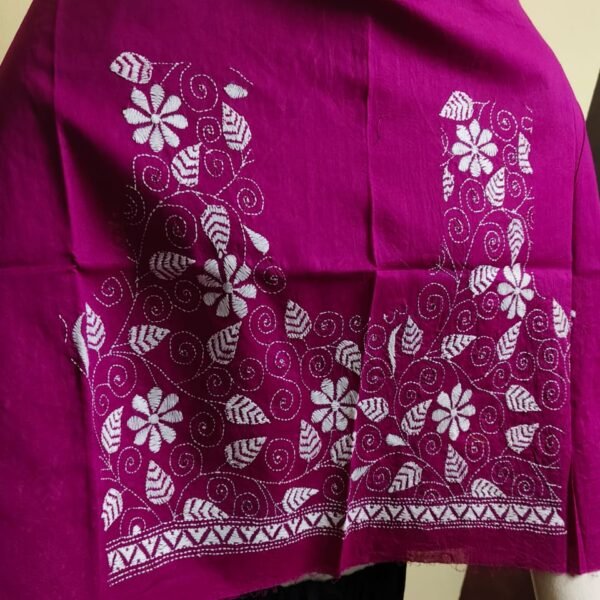 Parpel Cotton Kantha Stitch Blouse Material