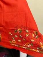 orange Cotton Kantha Stitch Blouse Material - Image 7