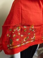 orange Cotton Kantha Stitch Blouse Material - Image 6