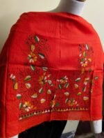 orange Cotton Kantha Stitch Blouse Material - Image 4