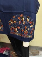Navy blue Cotton Kantha Stitch Blouse Material - Image 5
