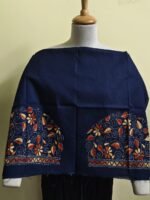 Navy blue Cotton Kantha Stitch Blouse Material - Image 2