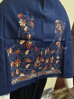 Navy blue Cotton Kantha Stitch Blouse Material - Image 4