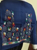 Cotton Kantha Stitch Blouse Material Navy blue - Image 3