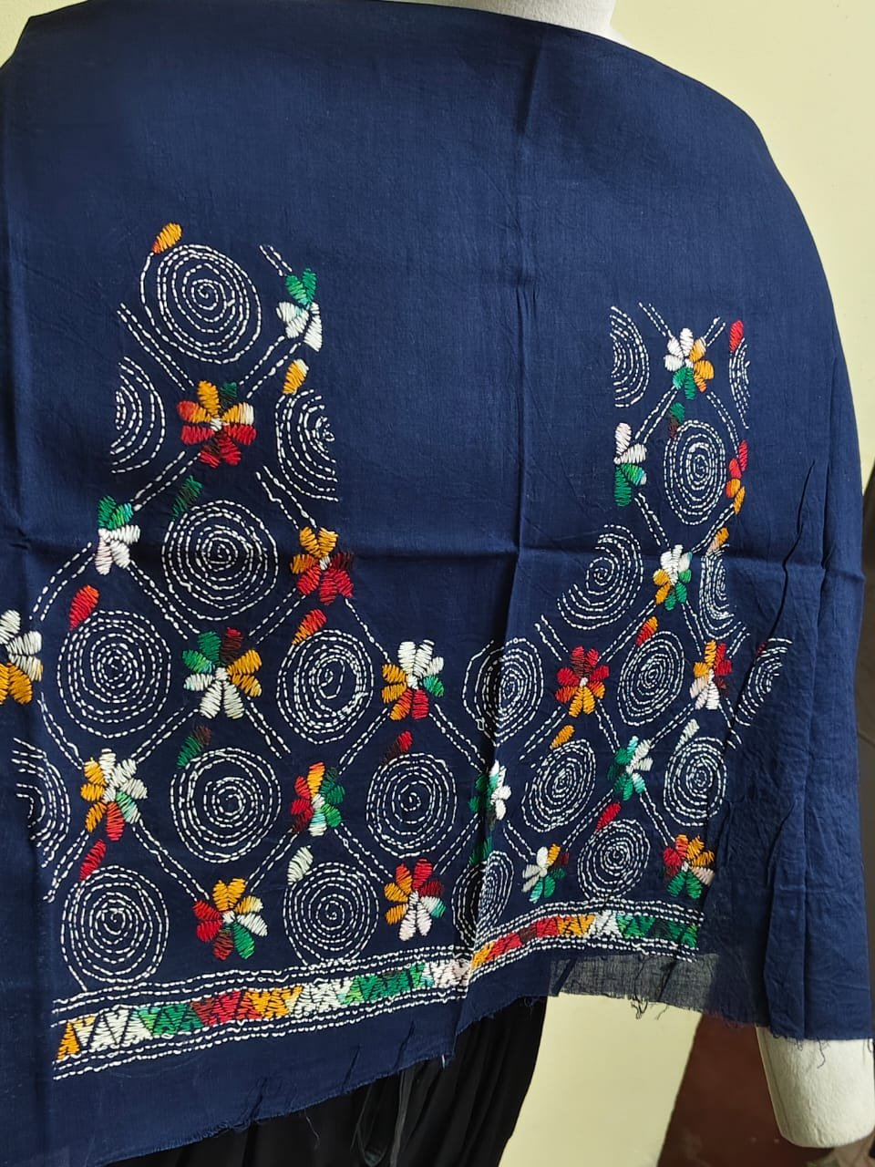 WhatsApp Image 2025-08-27 at 11.28.46_41349499 Cotton Kantha Stitch Blouse Material Navy blue - Image 3