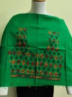 Green  Cotton Kantha Stitch Blouse Material