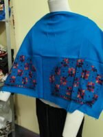 Cotton Kantha Stitch Blouse Material Blue - Image 5