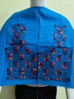 Cotton Kantha Stitch Blouse Material Blue - Image 4