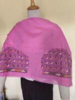 Pink Cotton Kantha Stitch Blouse Material - Image 3