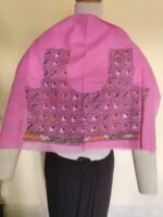 Pink Cotton Kantha Stitch Blouse Material - Image 4