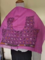 Pink Cotton Kantha Stitch Blouse Material - Image 2