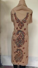 Cotton Kantha Stitch Long Kurti Material – Sand Beige Paisley Cascade - Image 2