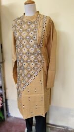 Men’s Cotton Kantha Stitch Kurta/Panjabi – biskut cream color - Image 3